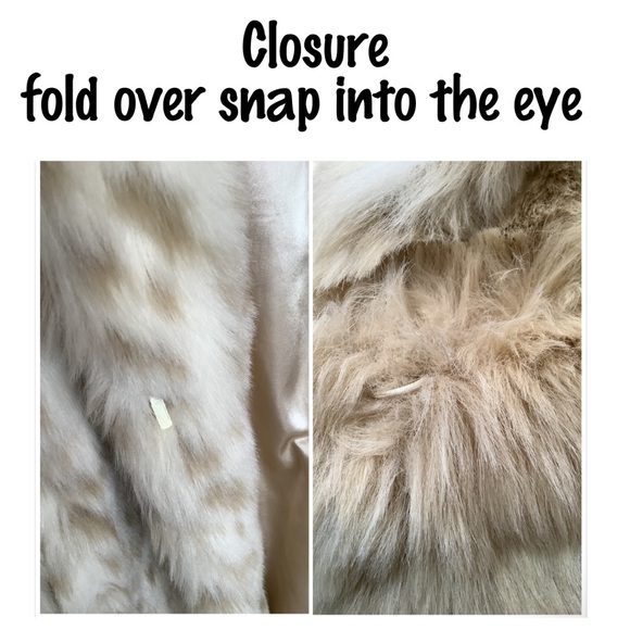 East 5th Vintage Faux Fur Snow Leopard Lynx Print Coat with Hood - Picture 11 of 12